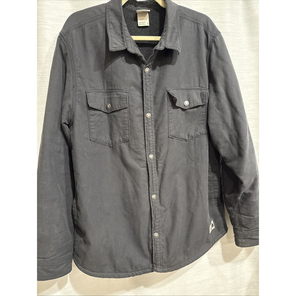 The North Face Cotton Shell Fleece Lined Snap Shacket Men's XL Black Chore